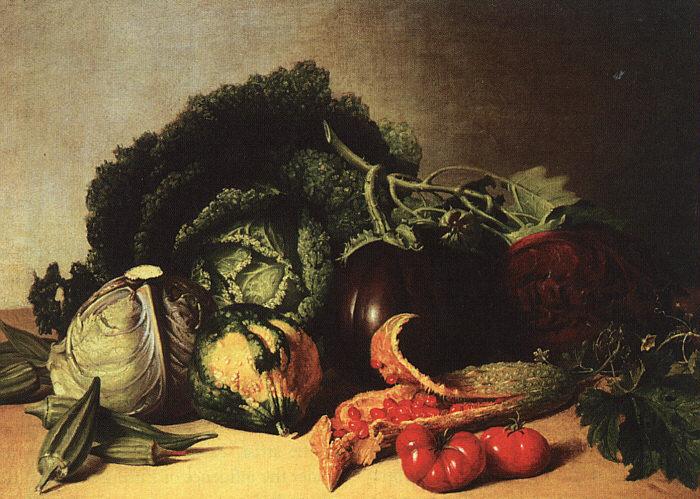 James Peale Still Life Balsam Apple and Vegetables Sweden oil painting art